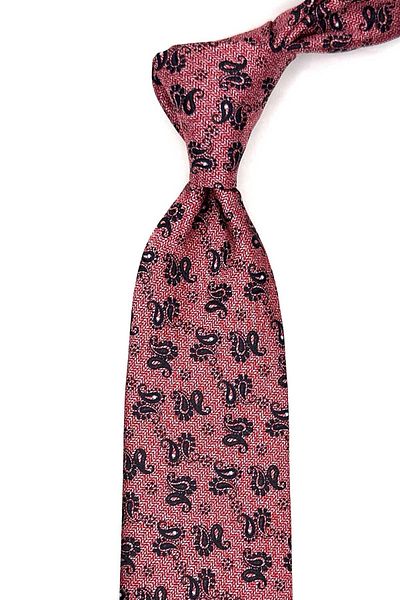 Kravatkolik Classic Tie with Coral Shawl Pattern Handkerchief Kk12931