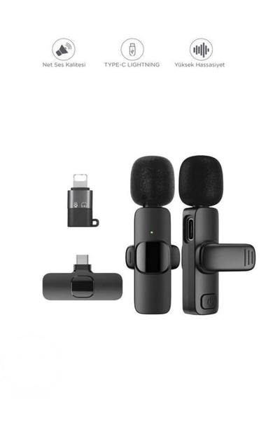 Vothoon 2 In 1 Iphone Ve Type C Uyumlu Ikili Kablosuz Yaka Mikrofonu K9 Lightnıng Youtube Facebook Tiktok
