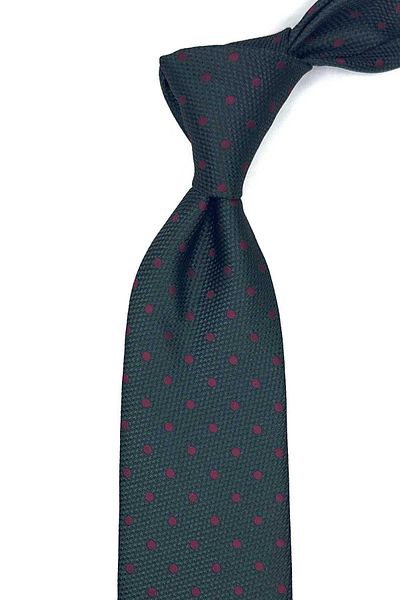 Kravatkolik Green Polka Dot Pattern Classic Tie with Handkerchief Kk12999