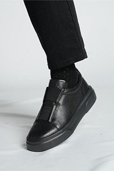 Gogh Model Elastic Detailed Natural Leather Sneaker Shoes