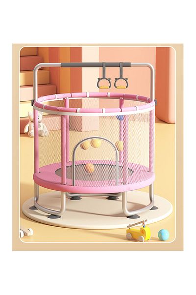 Fab N Funky Fab N Funky Jumping Trampoline for Kids 3 , Durable Outdoor Activity, 5ft. - Pink with Balls