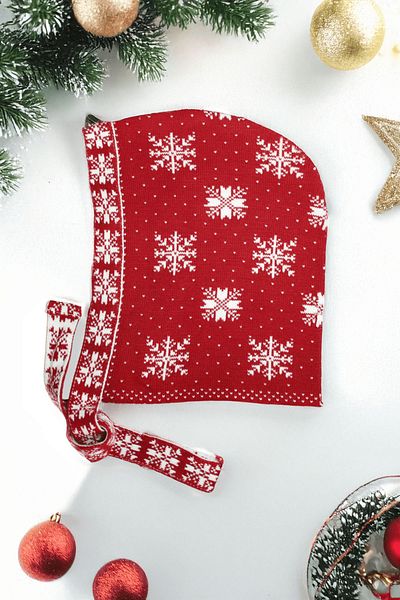 DALİSA Snowflake Detailed Hat, New Year's Special Soft Ear Protection Beanie
