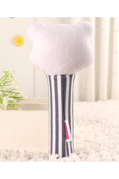 Babyhug Babyhug Panda Face Rattle with Soft Toy - White Black