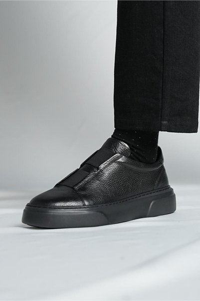 Faruk balkanas Gogh Model Lastikli Detaylı Natural Deri Sneaker Ayakkabı
