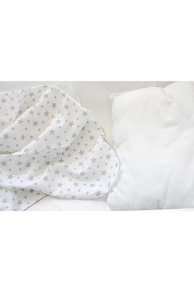 Mini Ropa Gray Star Patterned Muslin Baby Blanket - With Blanket