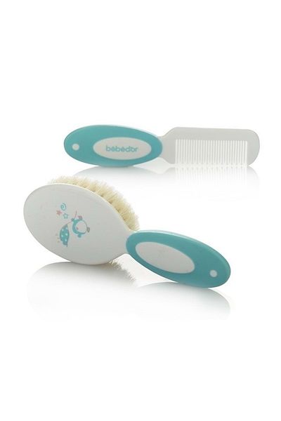 Bebedor Natural Bristle Brush & Comb Set (Code: 573) - Turquoise