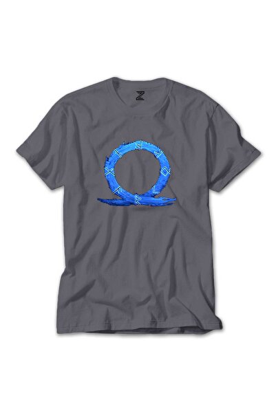 WAKHA Μπλουζάκι God of War Ragnarok με Μπλε Λογότυπο και Γκρι Χρώμα