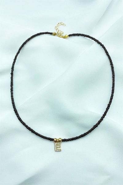 Sose Moda Letter E Bead Necklace