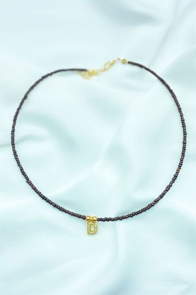 Sose Moda Letter D Bead Necklace