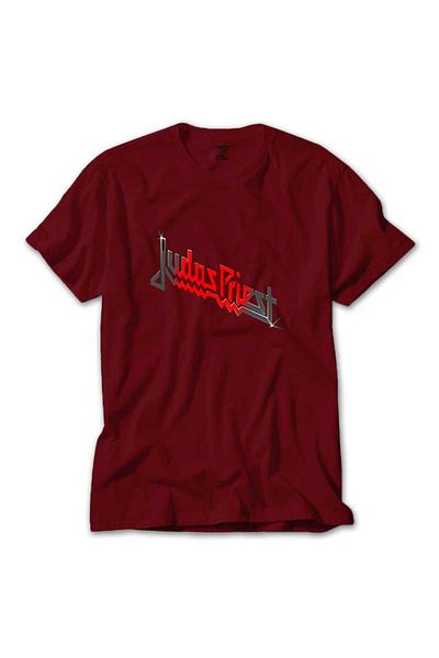 Z zepplin тениска с черно и червено лого на Judas Priest