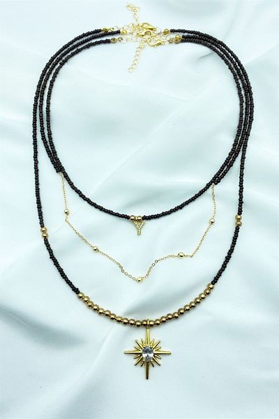 Sose Moda Set of 3 Bead Necklaces with Letter Y