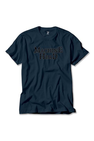 WAKHA Machine Head Text Navy Blue T-shirt