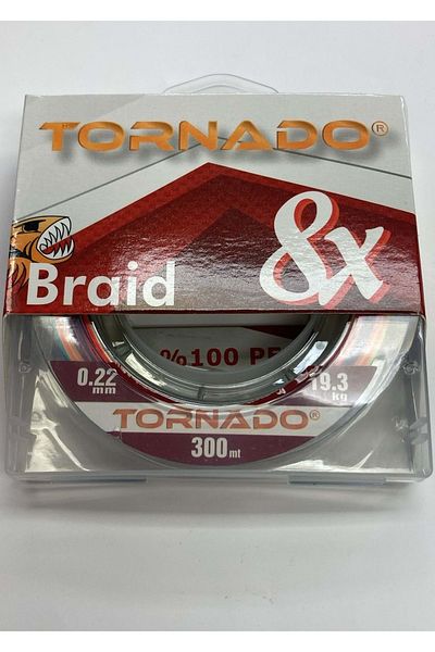 Tornado 8 X Braid Multi Color 0.22mm - 19.30kg 300mt.Multi Color 1pc