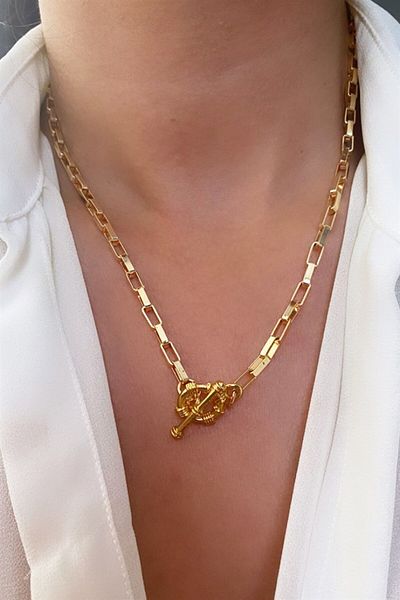 Sose Moda Geometric Gold Chain Necklace