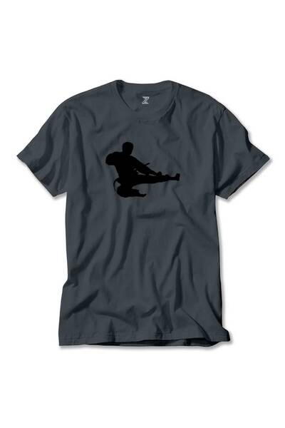 CrowsGate Tricou afumat cu siluetă de Taekwondo Karate