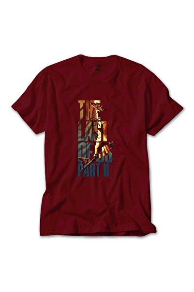 WAKHA Tricou The Last of Us 2 cu imprimeu fluture, culoare roșie, mărimea 2XL