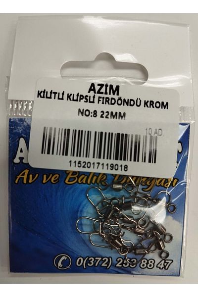CAPTAIN 22MM Yuvarlaq Body Aziim Chrome - With Lock and Clip, Turndown No:8