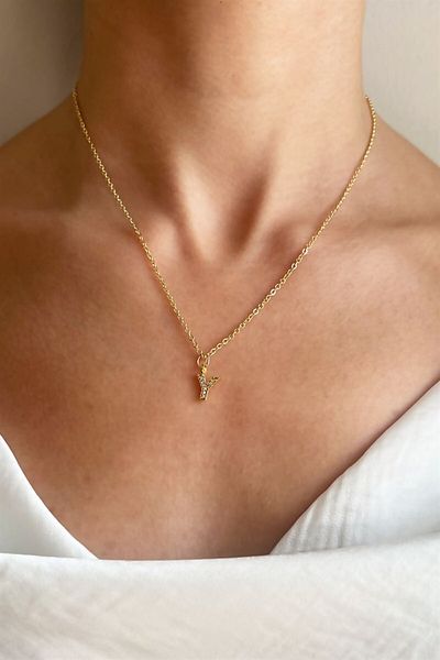 Sose Moda Gold Chain Letter Y Necklace