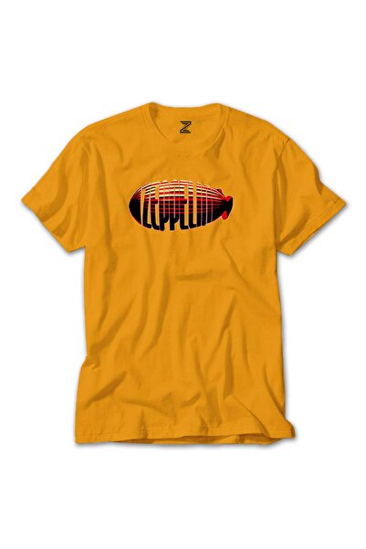 CrowsGate Tricou colorat Led Zeppelin Zeplin, culoare galbenă, mărimea S