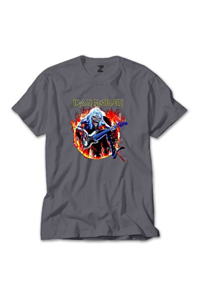 CrowsGate Tricou Iron Maiden Fire Color, culoare gri, mărimea L