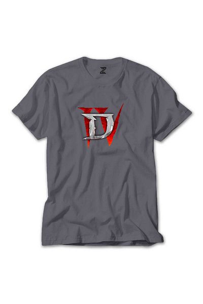 Z zepplin Diablo IV For Logo Γκρι T-Shirt