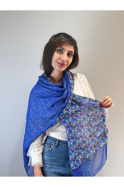 Gönülden Tasarım Şal eşarfă pentru femei Mashhadı cu două straturi cu buline - 170x50 cm