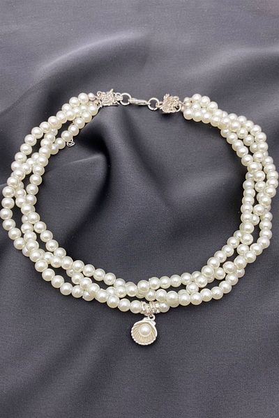 Sose Moda Coiled Design Necklace with Pearls