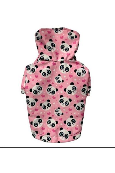 GedyCo Pink Panda Fleece Small Breed Dog Raincoat