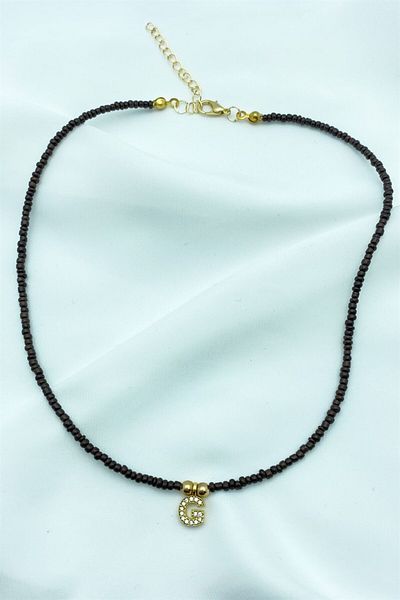 Sose Moda G Letter Bead Necklace