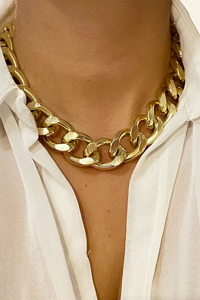 Sose Moda Thick Gold Color Chain Necklace