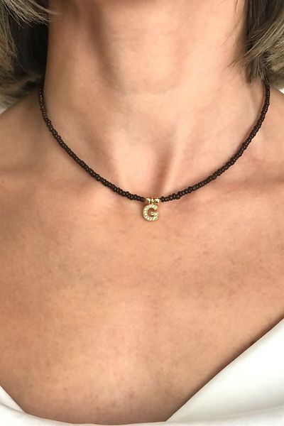 Sose Moda G Letter Bead Necklace