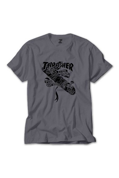 Z zepplin Thrasher Love Affair Γκρι T-Shirt