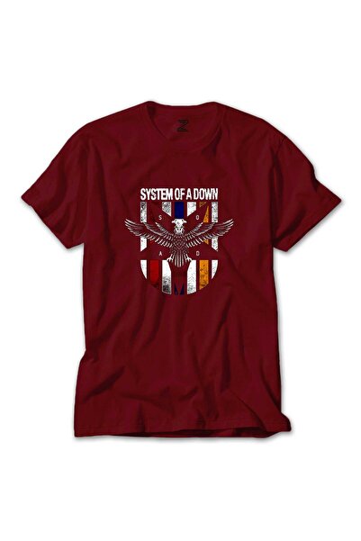CrowsGate Tricou colorat System of a Down Eagle Colors, culoare roșie, mărimea S
