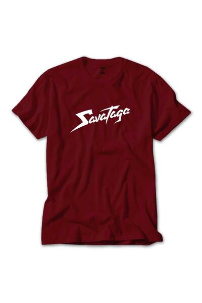 WAKHA تي شيرت أحمر بنص شعار Savatage
