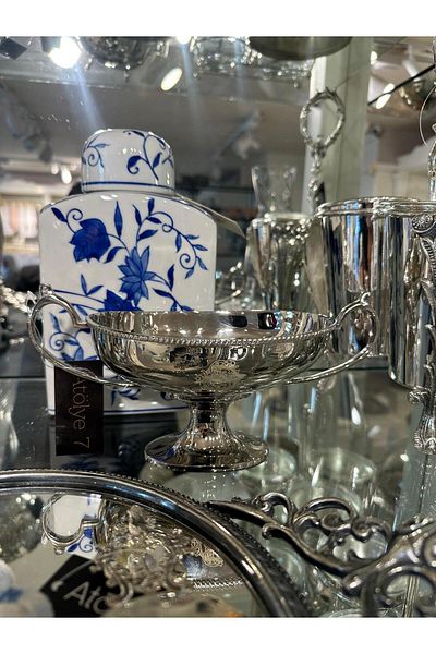 LAMEDORE Engrave Oval Silver Sugar Bowl 14*12*12.5 cm