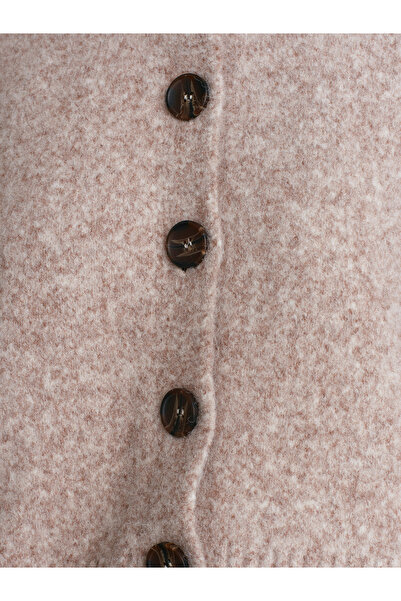 Dilvin 60280 Mink Knitwear Cardigan - Stand γιακά, κουμπιά και απαλή υφή