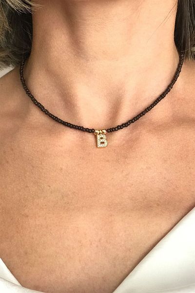 Sose Moda Letter B Bead Necklace