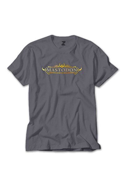 WAKHA Tricou Gri Mastodon Logo