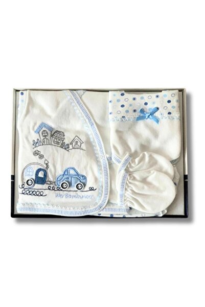 YusGos Organic 5-Piece Car Printed Newborn Hospital Discharge Set