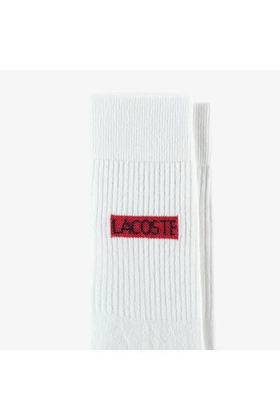 Lacoste Unisex Printed White Socks