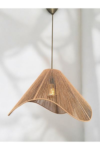 KorFam Wicker Handmade Bohem Large Asymetric Shape Rustic Chandelier