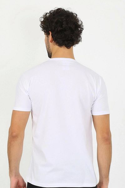 Akbeniz SMK fashion line Ανδρικό εσώρουχο με λαιμόκοψη σε λευκό χτενισμένο βαμβάκι 6567