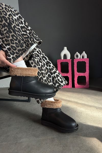 SHOEBELLAS Μπότες βροχής Blen Black Fur