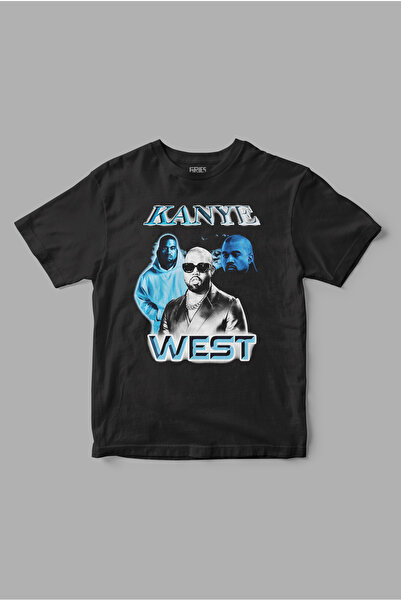 Gries Kanye West Retro Baskılı Tişört