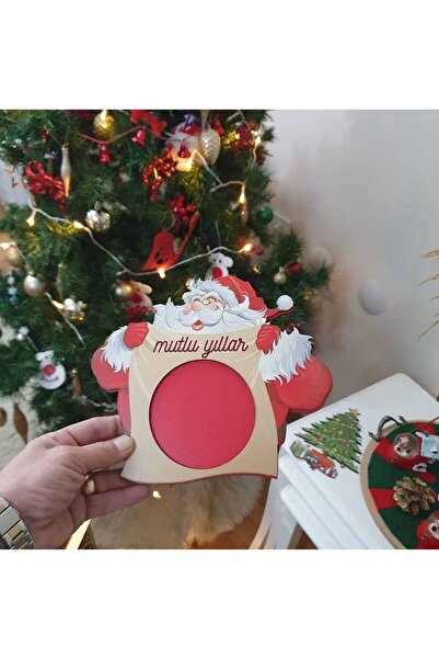 Yaşam Baskı Happy New Year - New Year - Merry Christmas Themed Wooden Coaster...