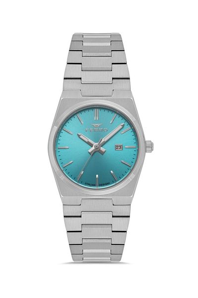 FERRO Quartz Steel Grey Turquoise Dial 32 mm Women's Wristwatch