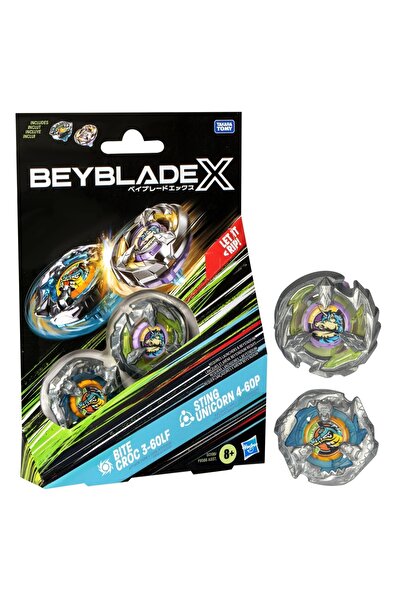 Hasbro BEYBLADE X PACHET DUO BITE CROC 3-60LF SI STING UNICORN 4-60P