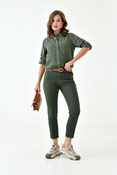 ALDAGİY PAMUK LİKRA GABARDİN KUMAŞ KADIN PANTOLON