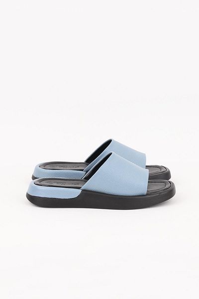 PARİS Γυναικείες παντόφλες με επίπεδη σόλα Baby Blue Honeycomb