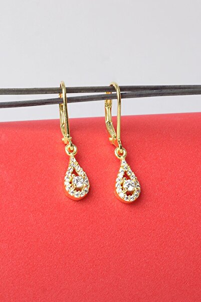 BY BARUN SİLVER Damla Küpe Zirkon Taşlı 925 Ayar Gümüş Silver Sallantılı Küpe